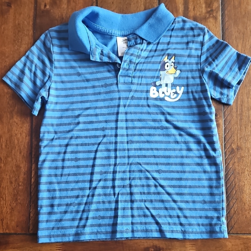 Jumping Beans Blue and Black Striped Polo